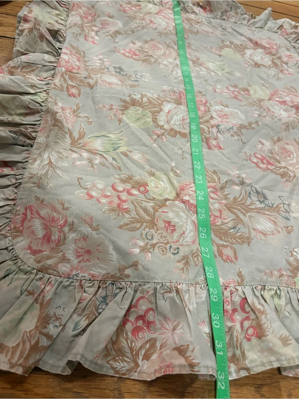 VTG Ralph Lauren floral pillow sham ruffle blue label green